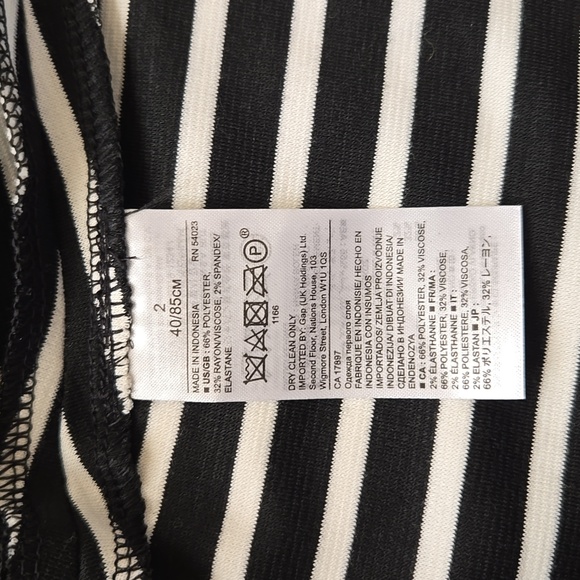 NWT Banana Republic Black/White Stripe Knit Dress Size 2 - Picture 5 of 9